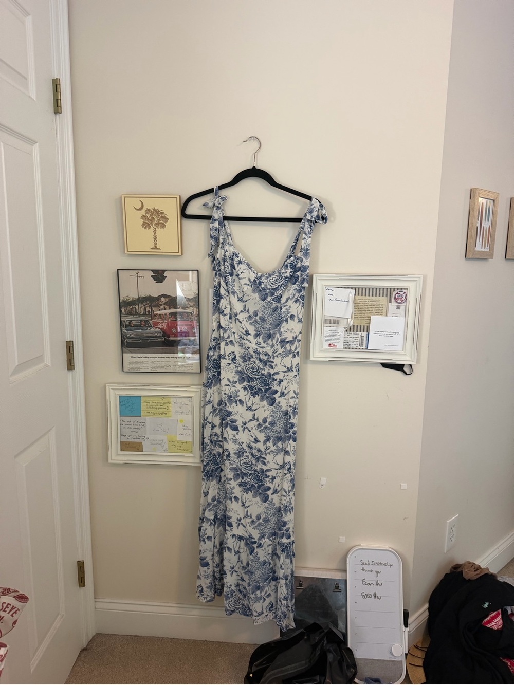 Reformation Blue and Cream Floral Maxi Dress